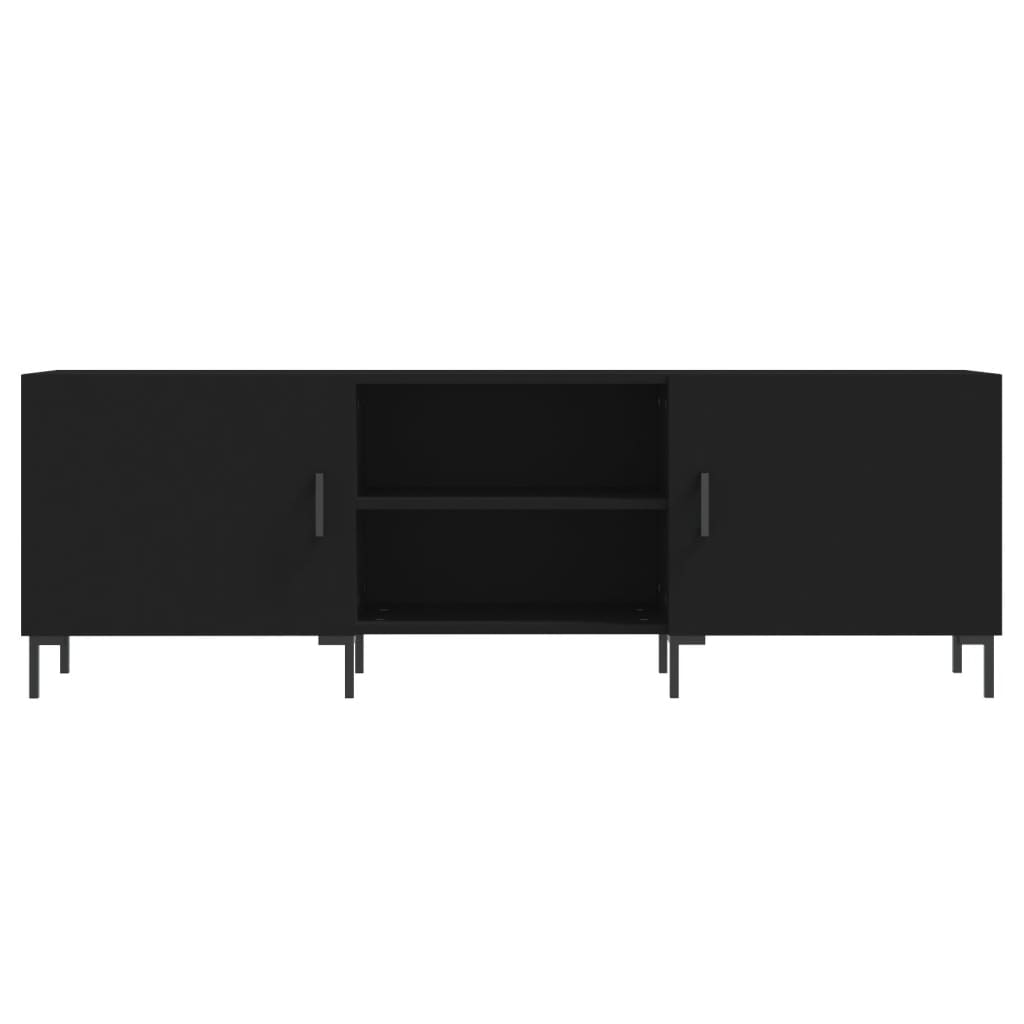 vidaXL Szafka pod TV, czarna, 150x30x50 cm, materiał drewnopochodny