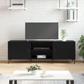 vidaXL Szafka pod TV, czarna, 150x30x50 cm, materiał drewnopochodny