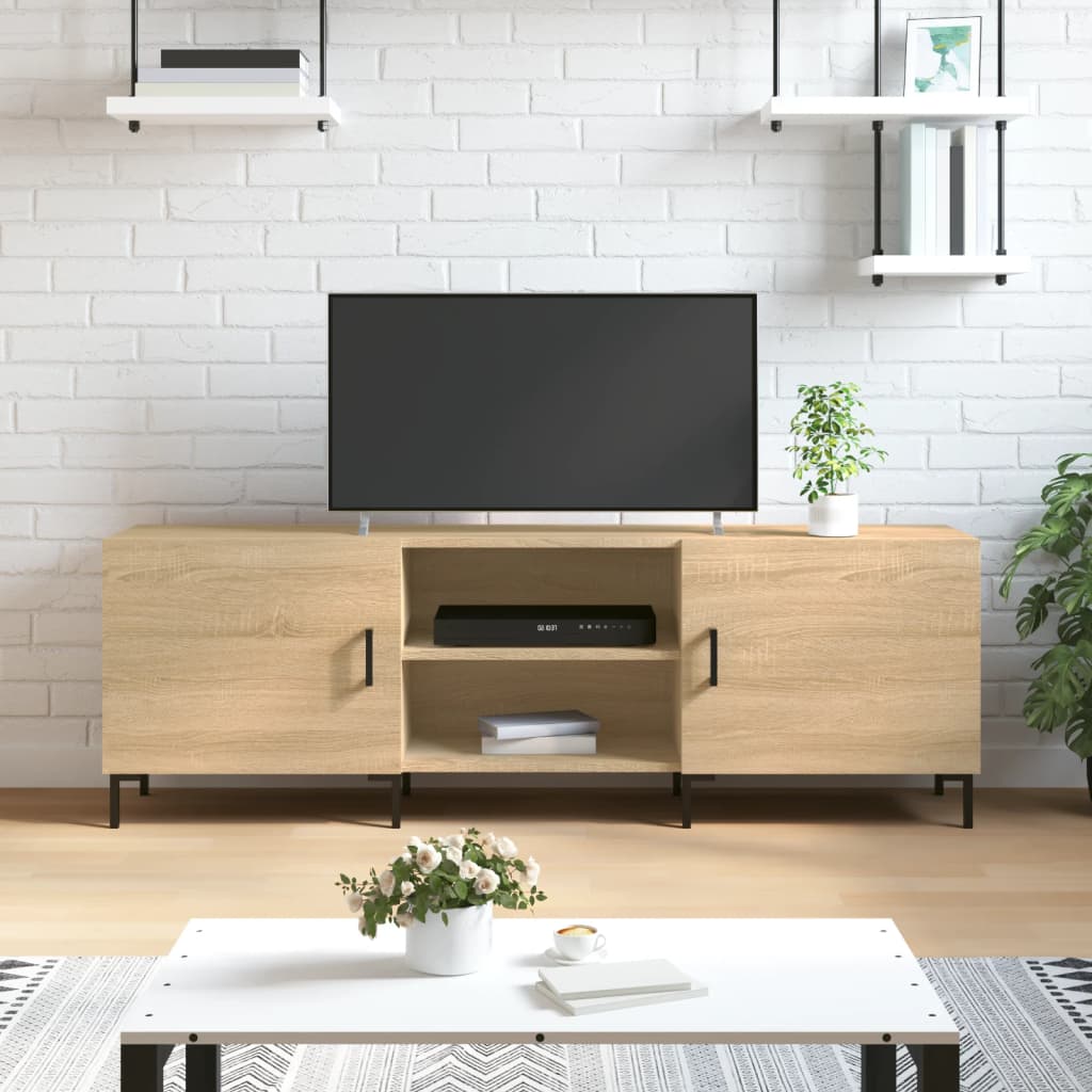 vidaXL Szafka TV, dąb sonoma, 150x30x50 cm, materiał drewnopochodny