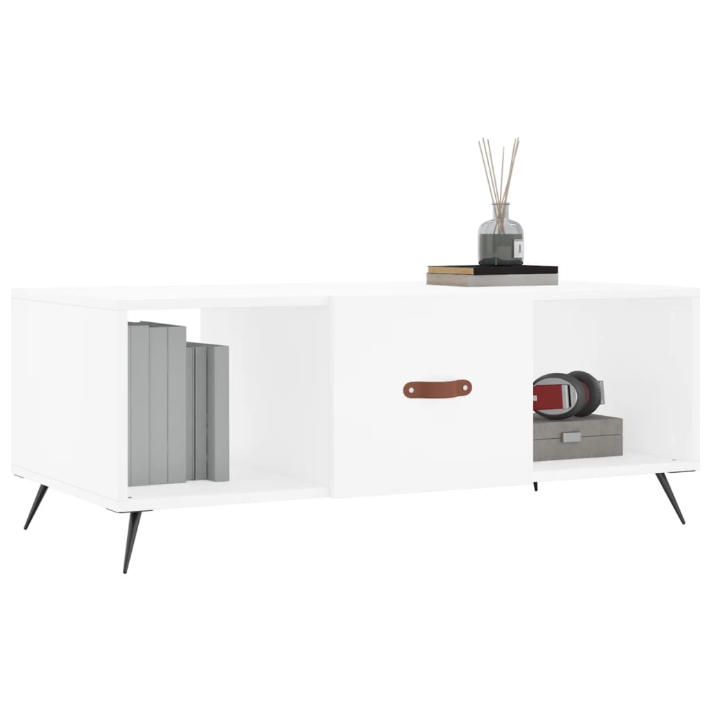 vidaXL Stolik kawowy, biały, 102x50x40 cm, materiał drewnopochodny