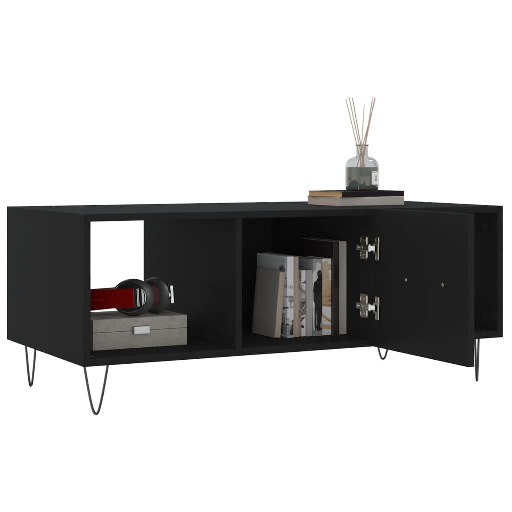 vidaXL Stolik kawowy, czarny, 102x50x40 cm, materiał drewnopochodny