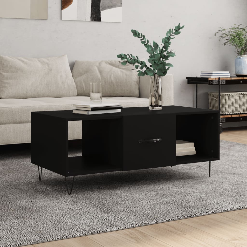 vidaXL Stolik kawowy, czarny, 102x50x40 cm, materiał drewnopochodny