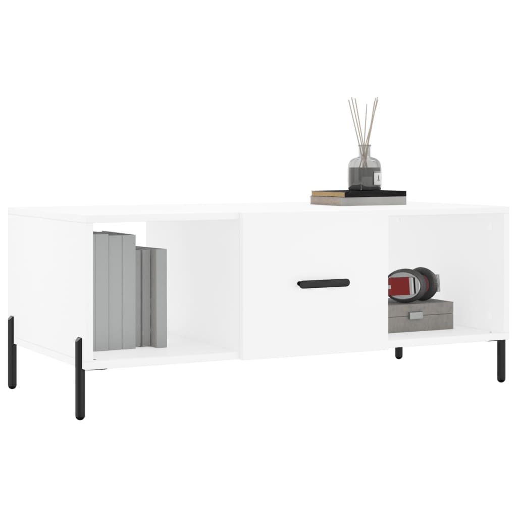 vidaXL Stolik kawowy, biały, 102x50x40 cm, materiał drewnopochodny