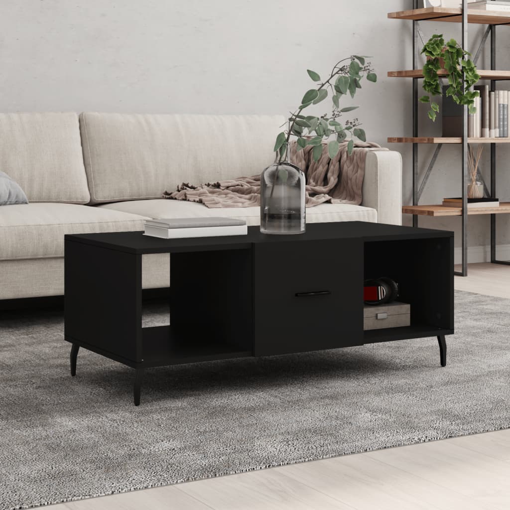 vidaXL Stolik kawowy, czarny, 102x50x40 cm, materiał drewnopochodny