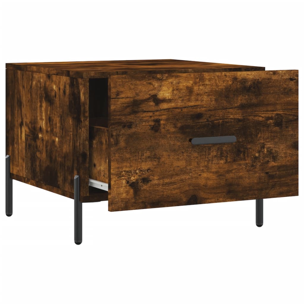 vidaXL Stolik kawowy, przydymiony dąb, 50x50x40 cm