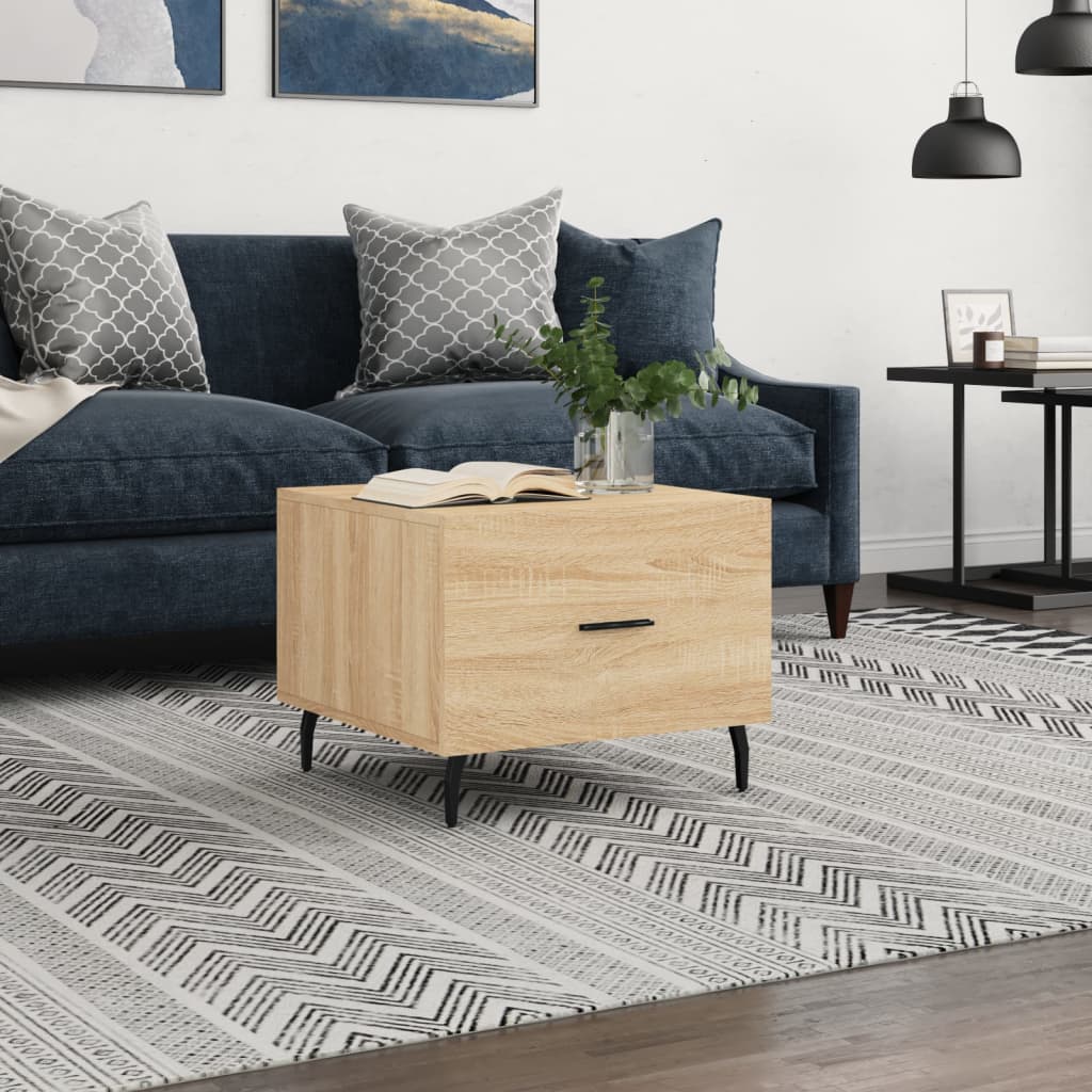 vidaXL Stolik kawowy, dąb sonoma, 50x50x40 cm, materiał drewnopochodny