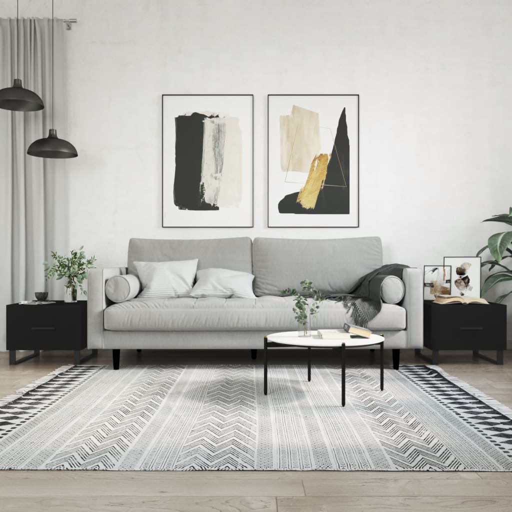 vidaXL Stoliki kawowe, 2 szt., czarne, 50x50x40 cm