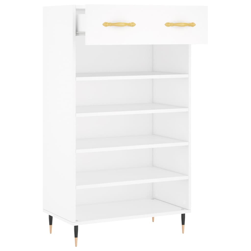vidaXL Szafka na buty, biała, 60x35x105 cm, materiał drewnopochodny
