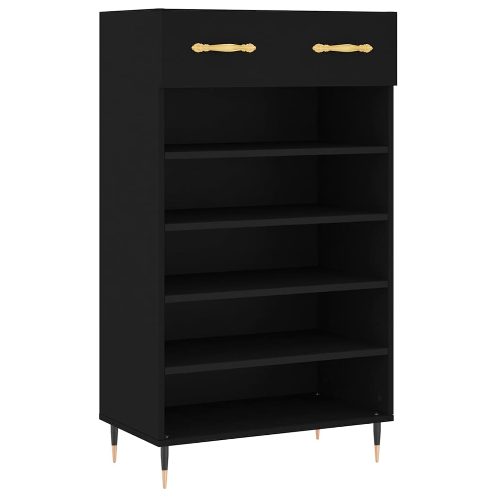 vidaXL Szafka na buty, czarna, 60x35x105 cm, materiał drewnopochodny