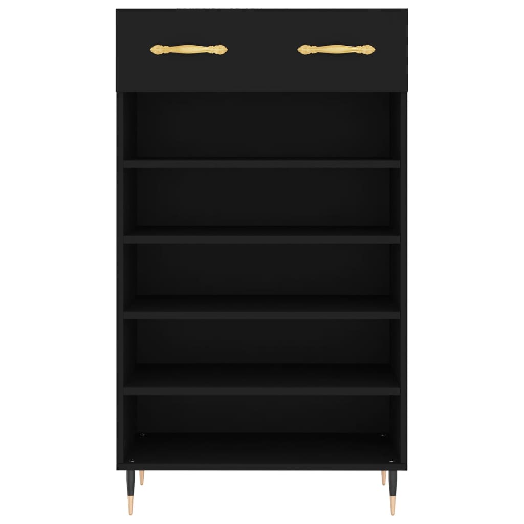 vidaXL Szafka na buty, czarna, 60x35x105 cm, materiał drewnopochodny