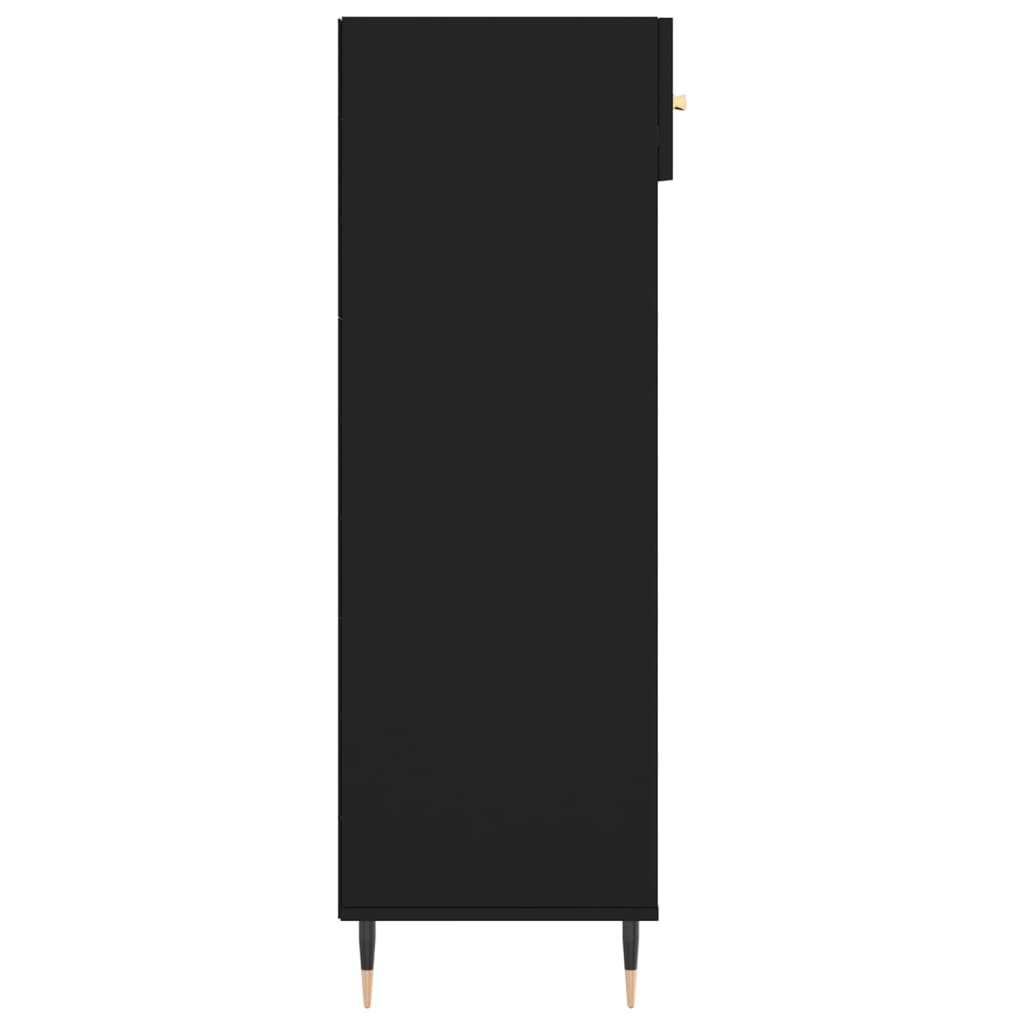 vidaXL Szafka na buty, czarna, 60x35x105 cm, materiał drewnopochodny
