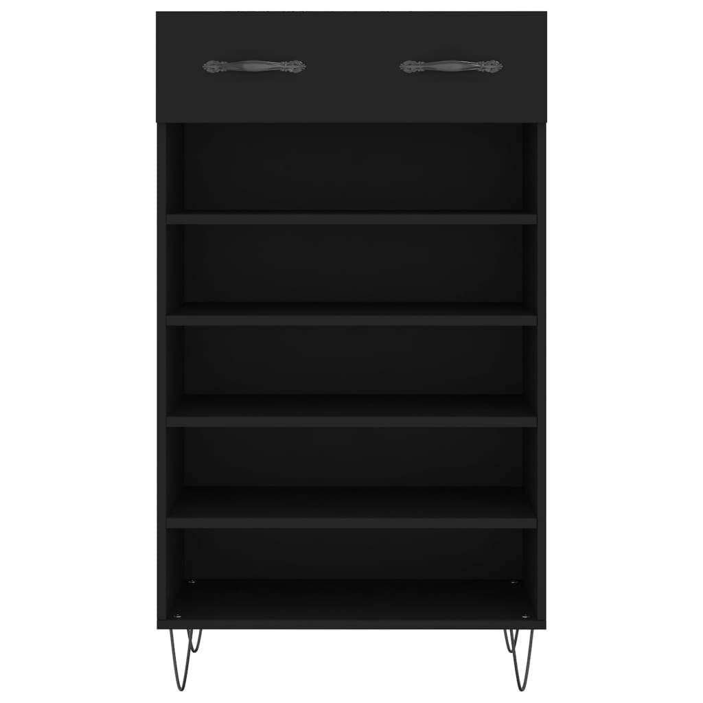 vidaXL Szafka na buty, czarna, 60x35x105 cm, materiał drewnopochodny