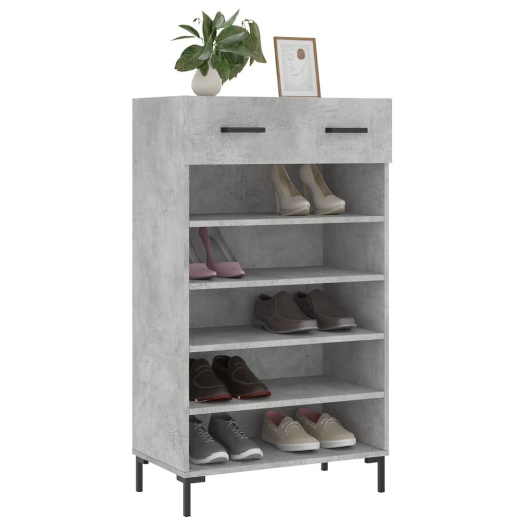 vidaXL Szafka na buty, szarość betonu, 60x35x105 cm
