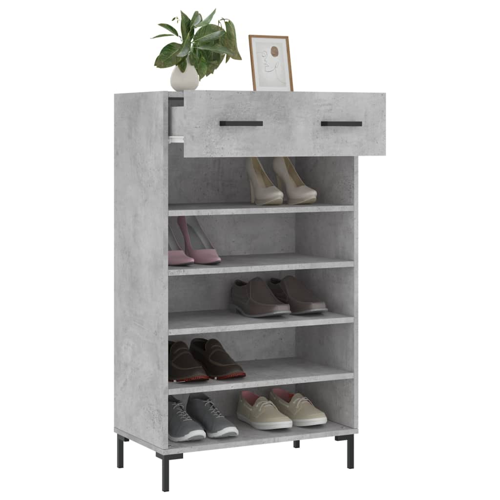 vidaXL Szafka na buty, szarość betonu, 60x35x105 cm