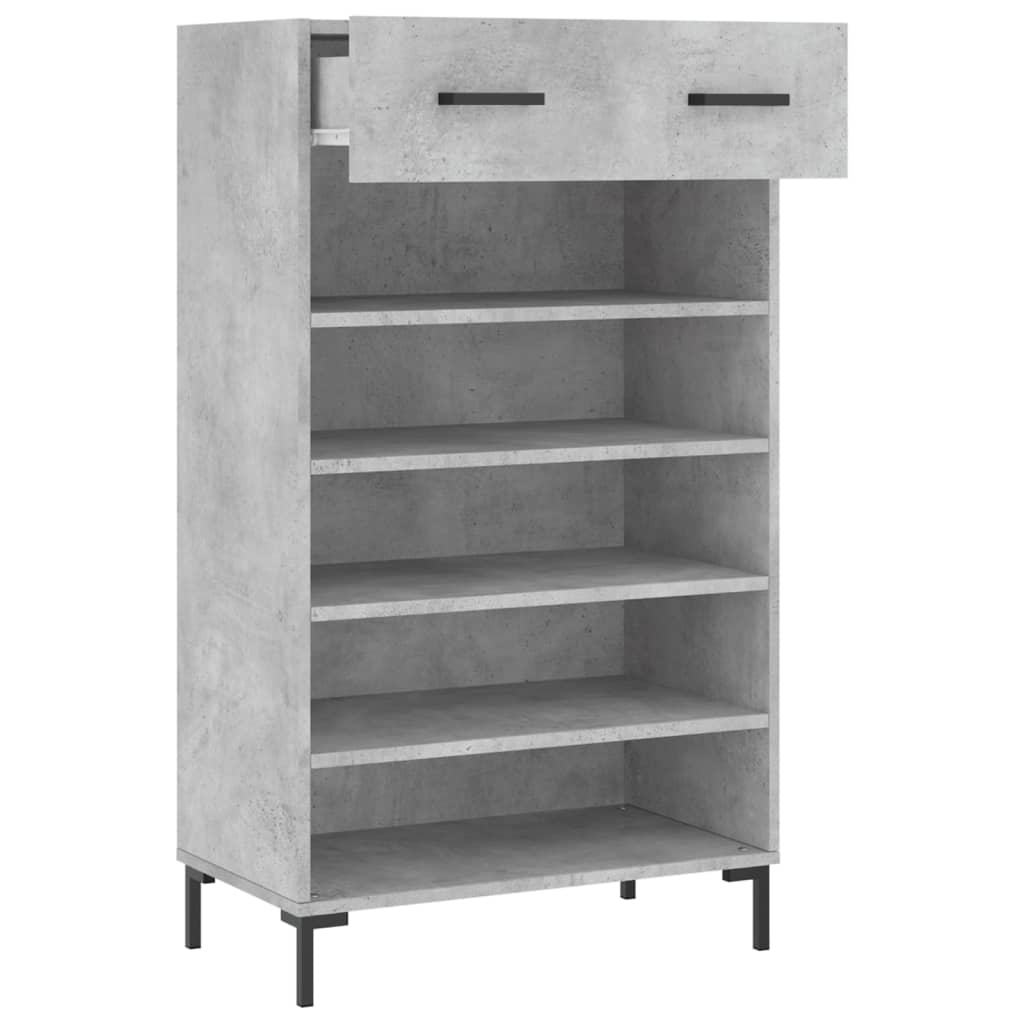 vidaXL Szafka na buty, szarość betonu, 60x35x105 cm