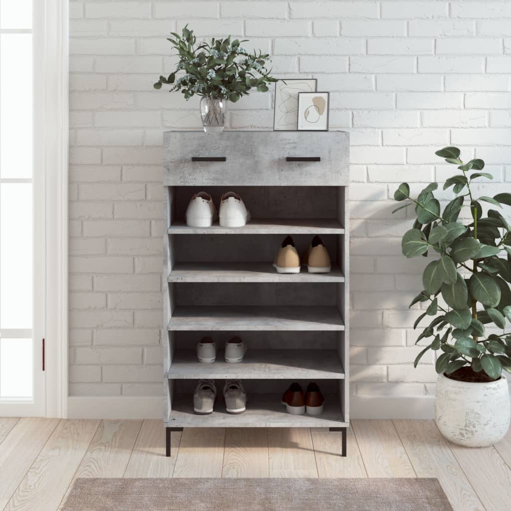 vidaXL Szafka na buty, szarość betonu, 60x35x105 cm