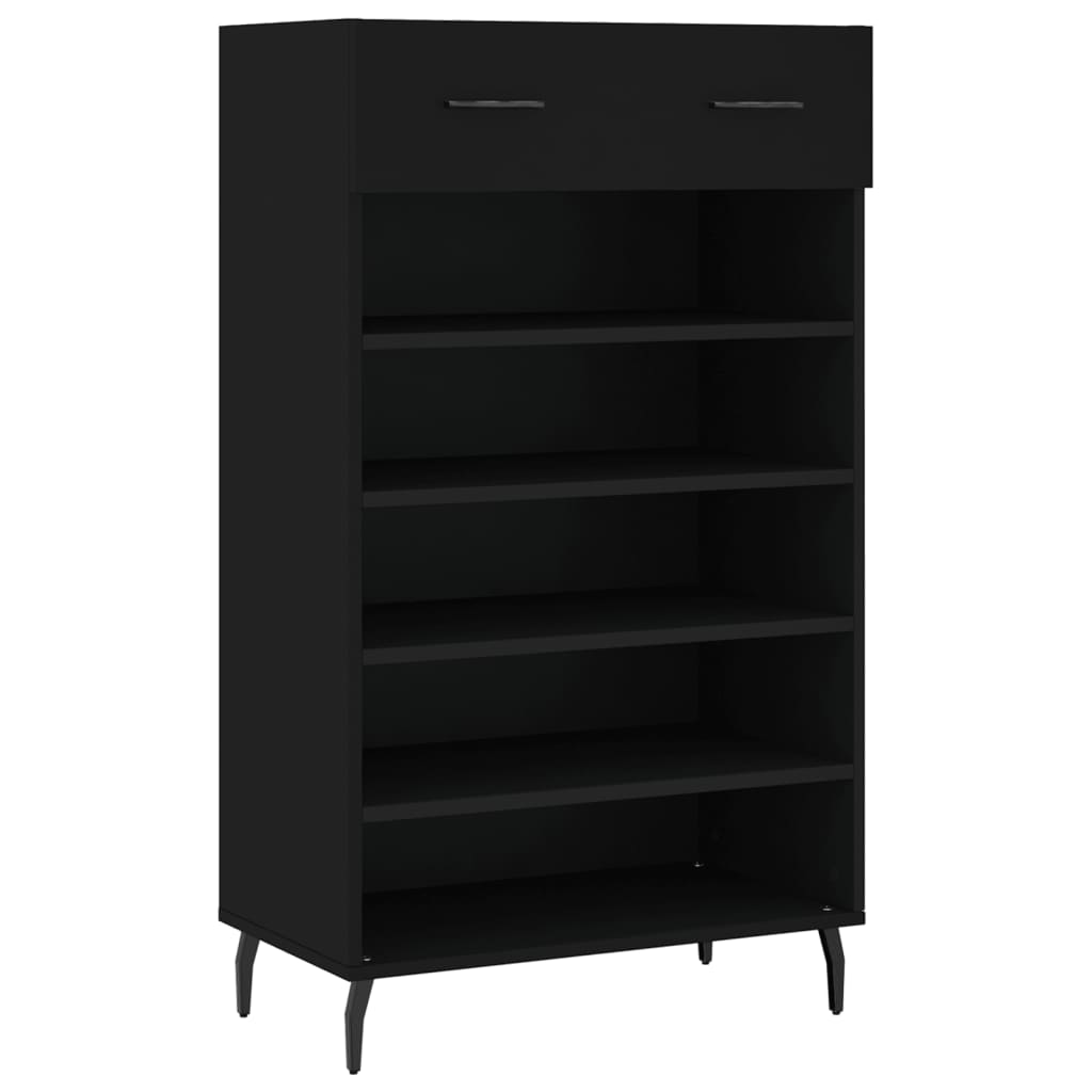 vidaXL Szafka na buty, czarna, 60x35x105 cm, materiał drewnopochodny