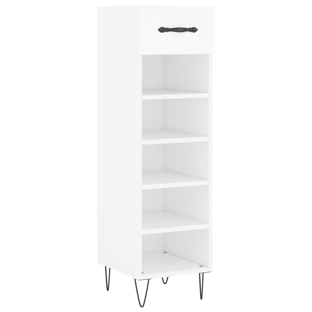 vidaXL Szafka na buty, biała, 30x35x105 cm, materiał drewnopochodny