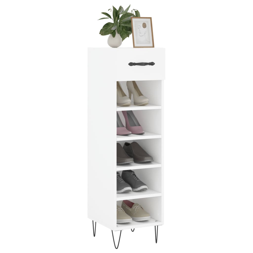 vidaXL Szafka na buty, biała, 30x35x105 cm, materiał drewnopochodny