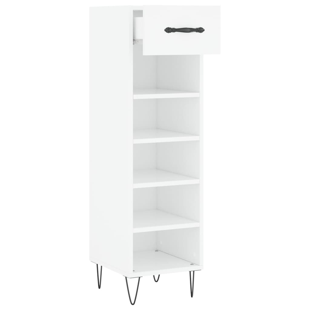 vidaXL Szafka na buty, biała, 30x35x105 cm, materiał drewnopochodny