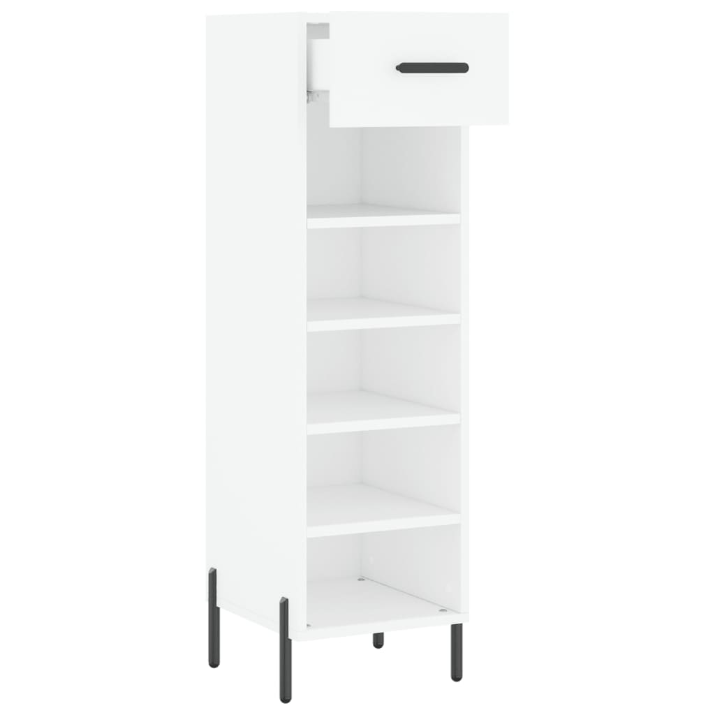 vidaXL Szafka na buty, biała, 30x35x105 cm, materiał drewnopochodny