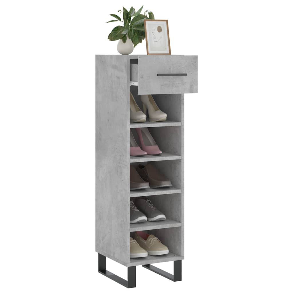 vidaXL Szafka na buty, szarość betonu, 30x35x105 cm