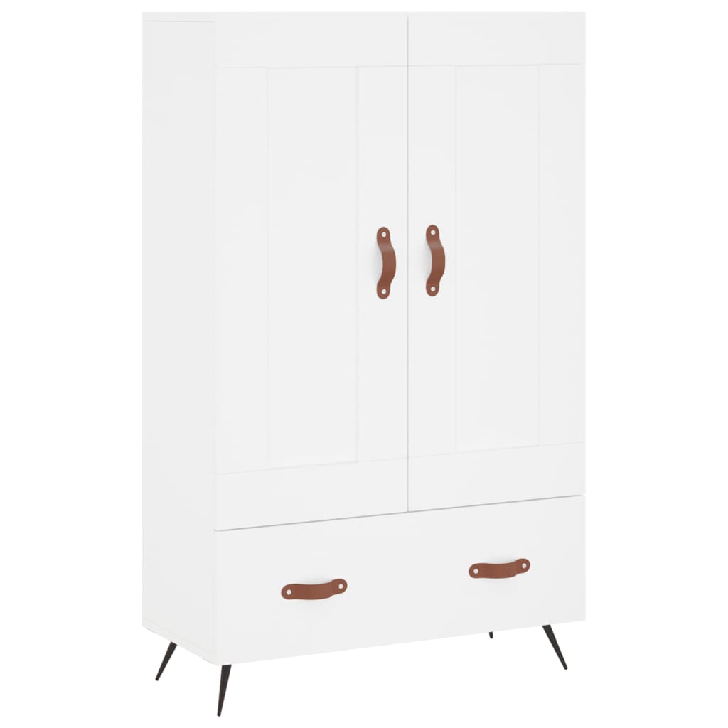 vidaXL Wysoka szafka, biała, 69,5x31x115 cm, materiał drewnopochodny
