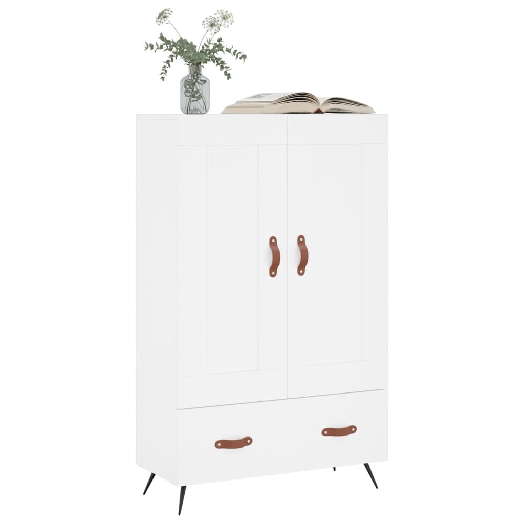 vidaXL Wysoka szafka, biała, 69,5x31x115 cm, materiał drewnopochodny