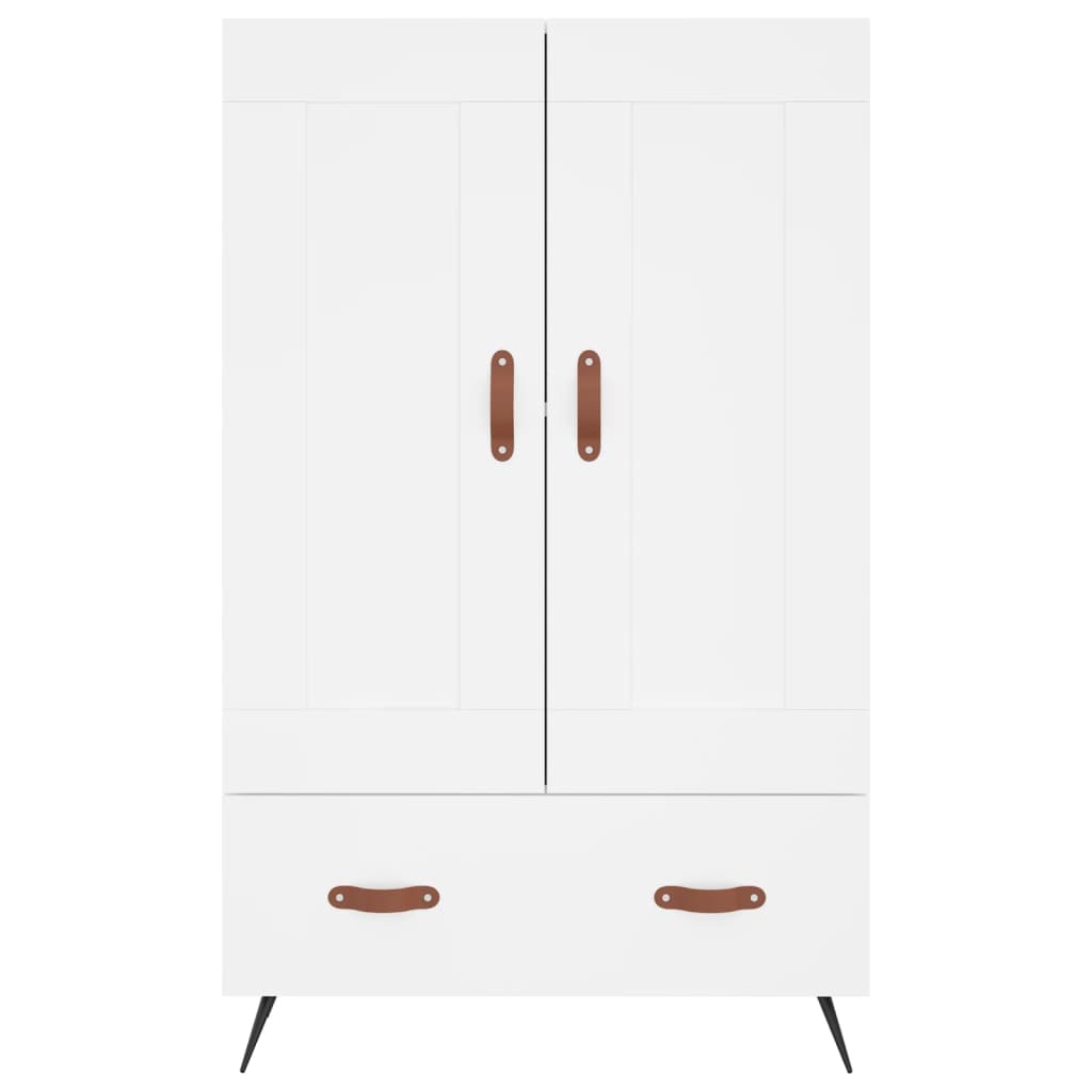 vidaXL Wysoka szafka, biała, 69,5x31x115 cm, materiał drewnopochodny