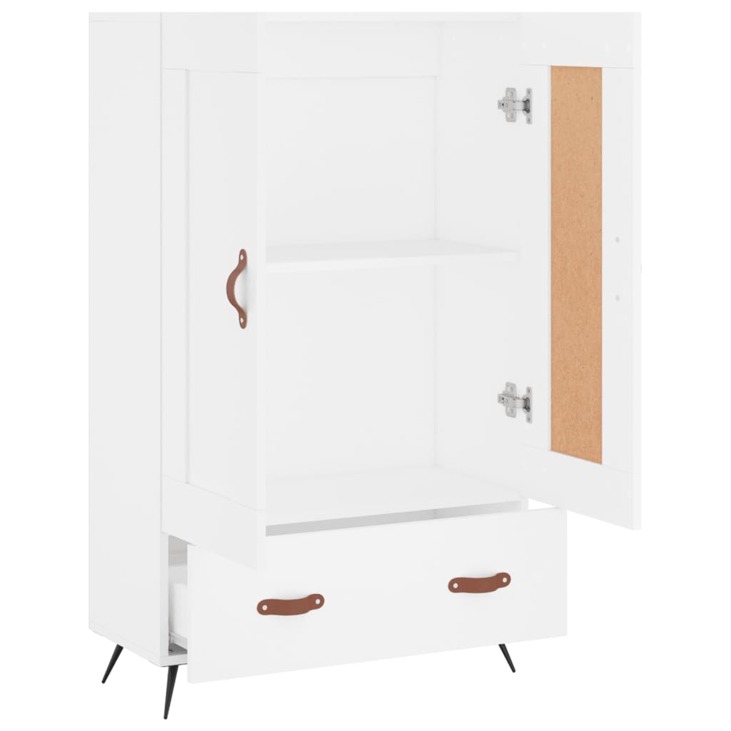vidaXL Wysoka szafka, biała, 69,5x31x115 cm, materiał drewnopochodny