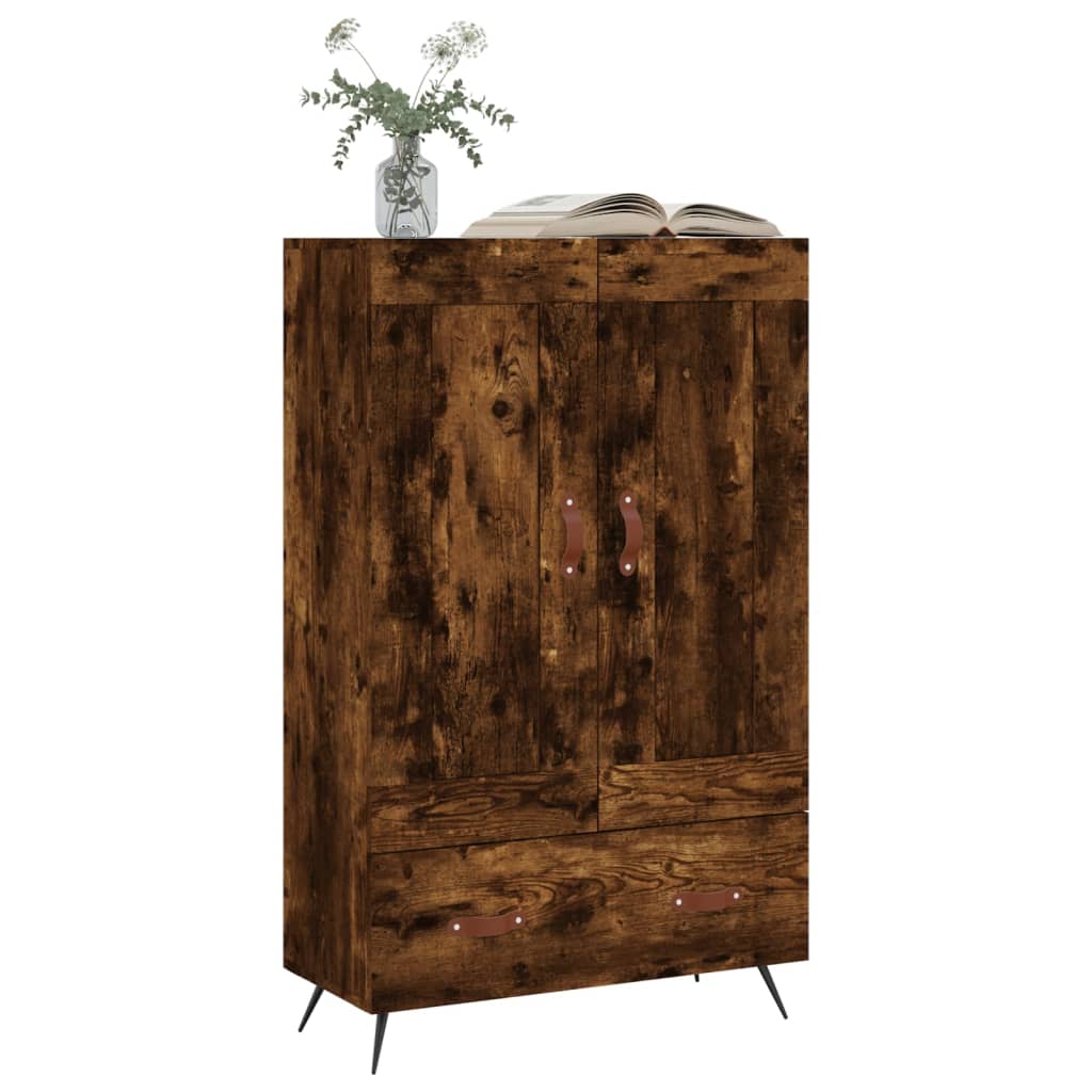 vidaXL Wysoka szafka, przydymiony dąb, 69,5x31x115 cm