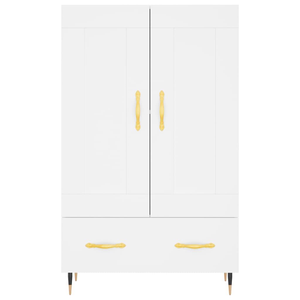 vidaXL Wysoka szafka, biała, 69,5x31x115 cm, materiał drewnopochodny