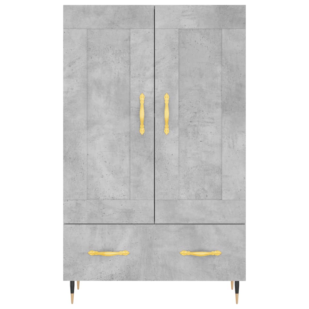 vidaXL Wysoka szafka, szarość betonu, 69,5x31x115 cm