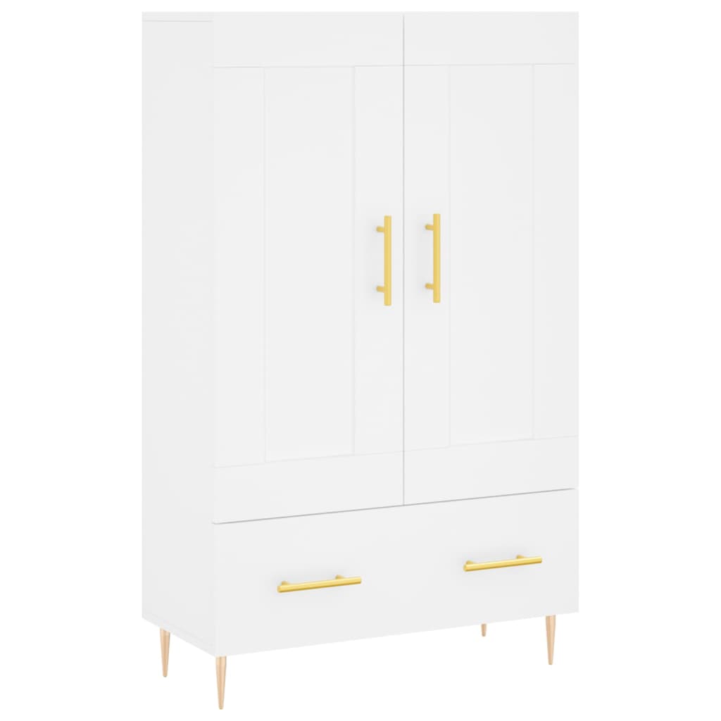 vidaXL Wysoka szafka, biała, 69,5x31x115 cm, materiał drewnopochodny
