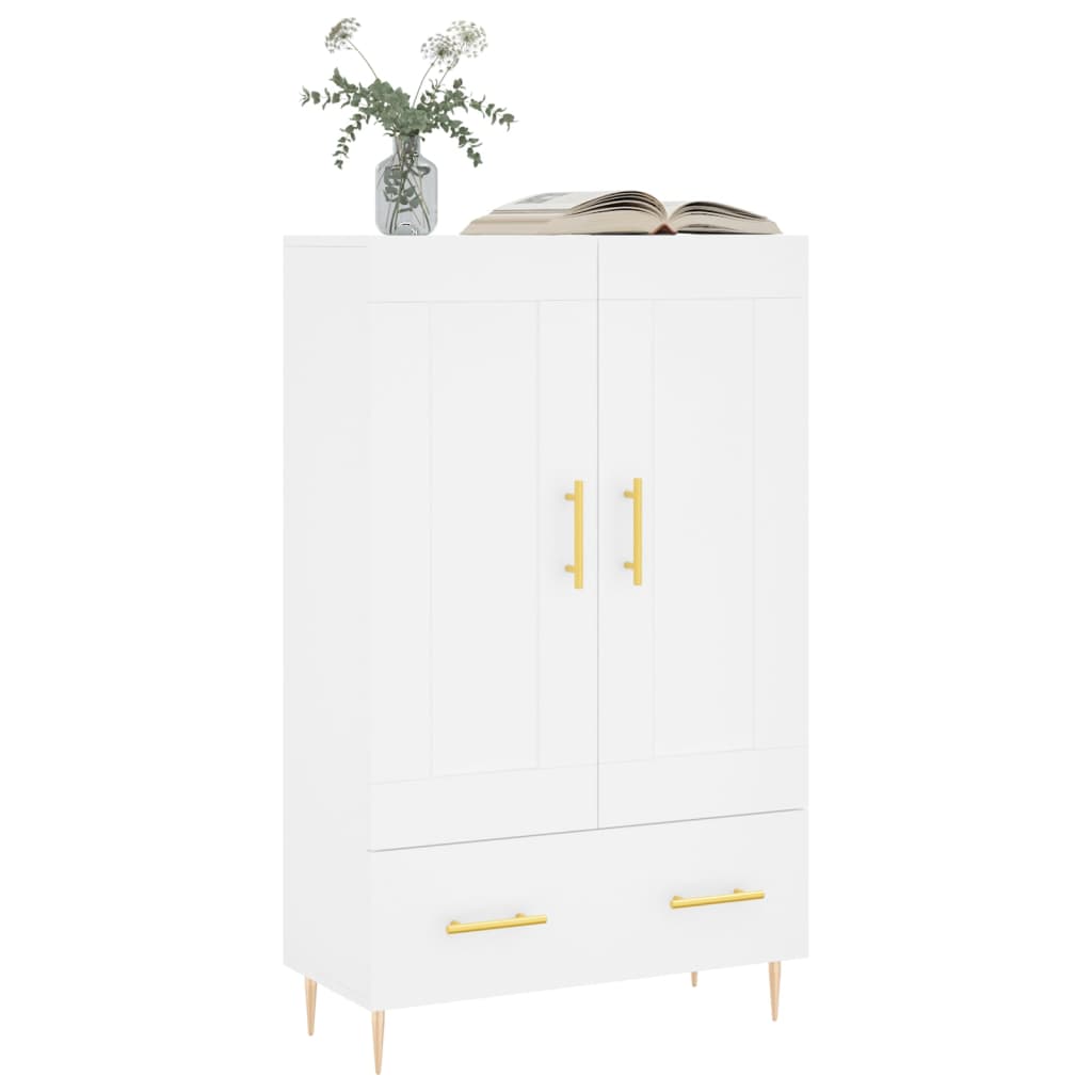 vidaXL Wysoka szafka, biała, 69,5x31x115 cm, materiał drewnopochodny