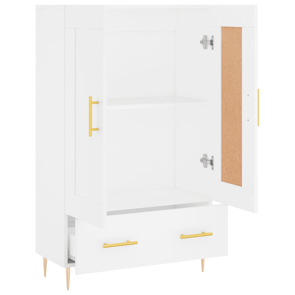 vidaXL Wysoka szafka, biała, 69,5x31x115 cm, materiał drewnopochodny