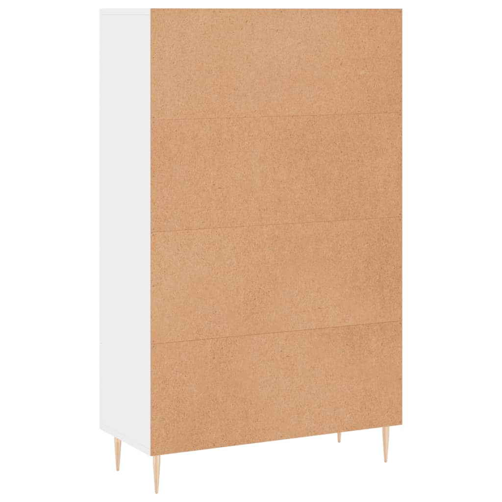 vidaXL Wysoka szafka, biała, 69,5x31x115 cm, materiał drewnopochodny