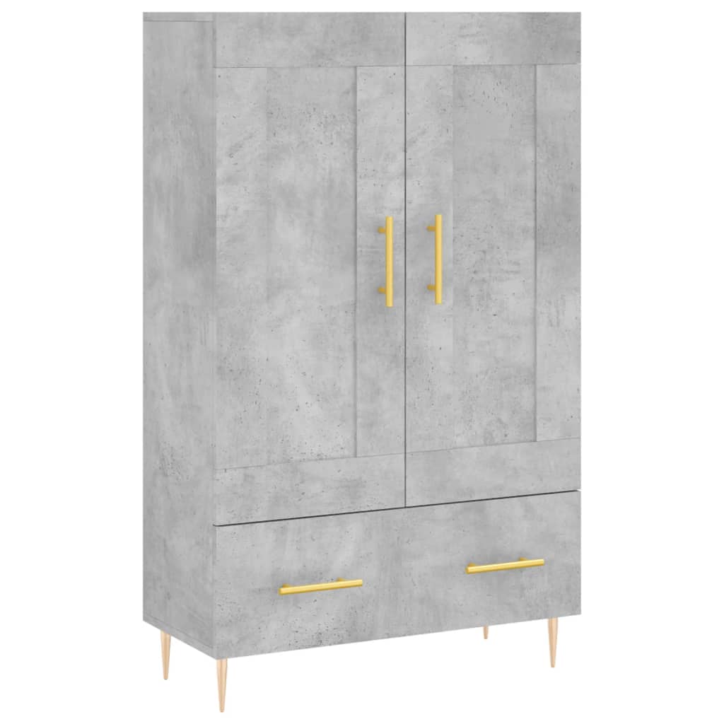 vidaXL Wysoka szafka, szarość betonu, 69,5x31x115 cm