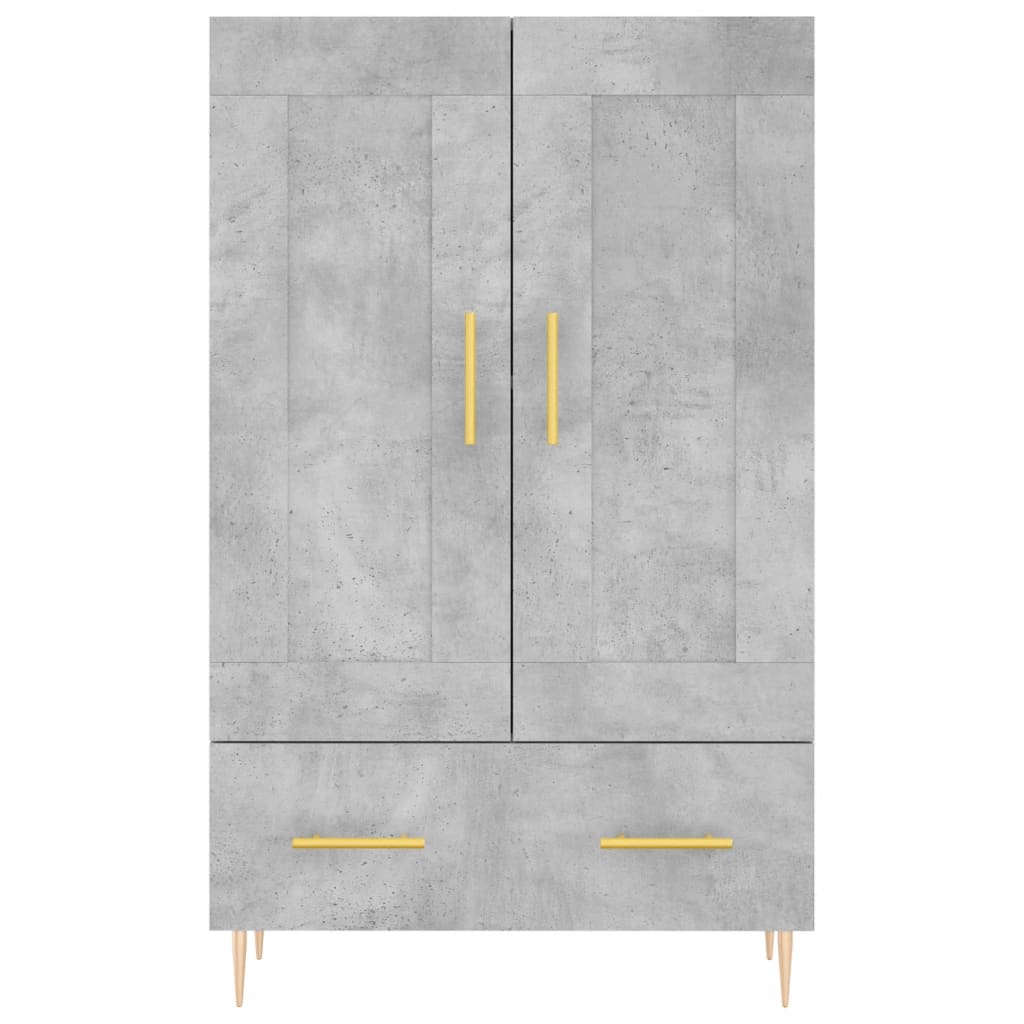 vidaXL Wysoka szafka, szarość betonu, 69,5x31x115 cm