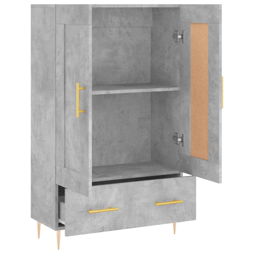 vidaXL Wysoka szafka, szarość betonu, 69,5x31x115 cm