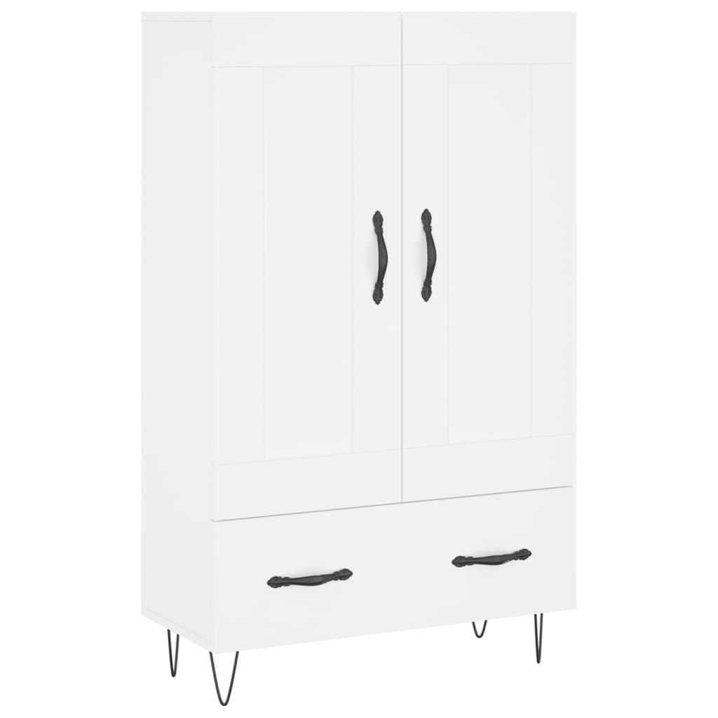 vidaXL Wysoka szafka, biała, 69,5x31x115 cm, materiał drewnopochodny