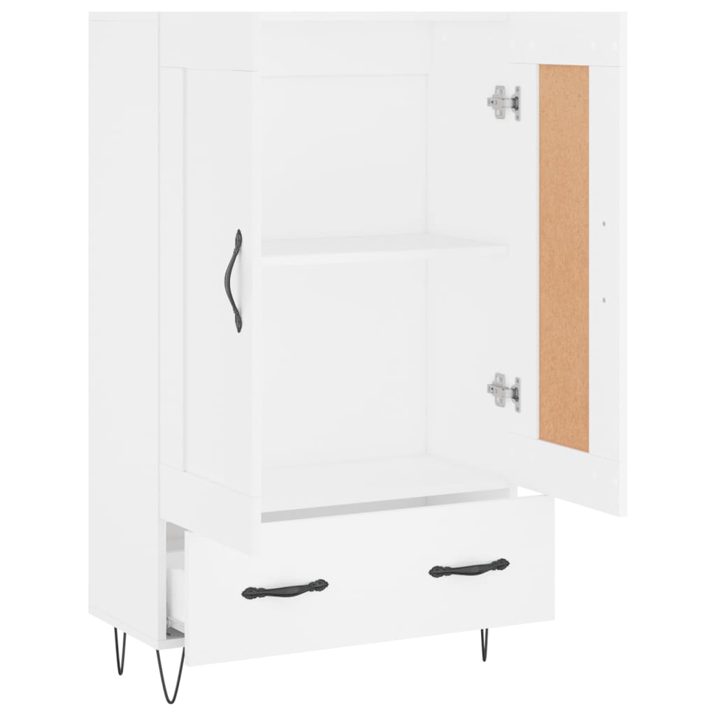 vidaXL Wysoka szafka, biała, 69,5x31x115 cm, materiał drewnopochodny