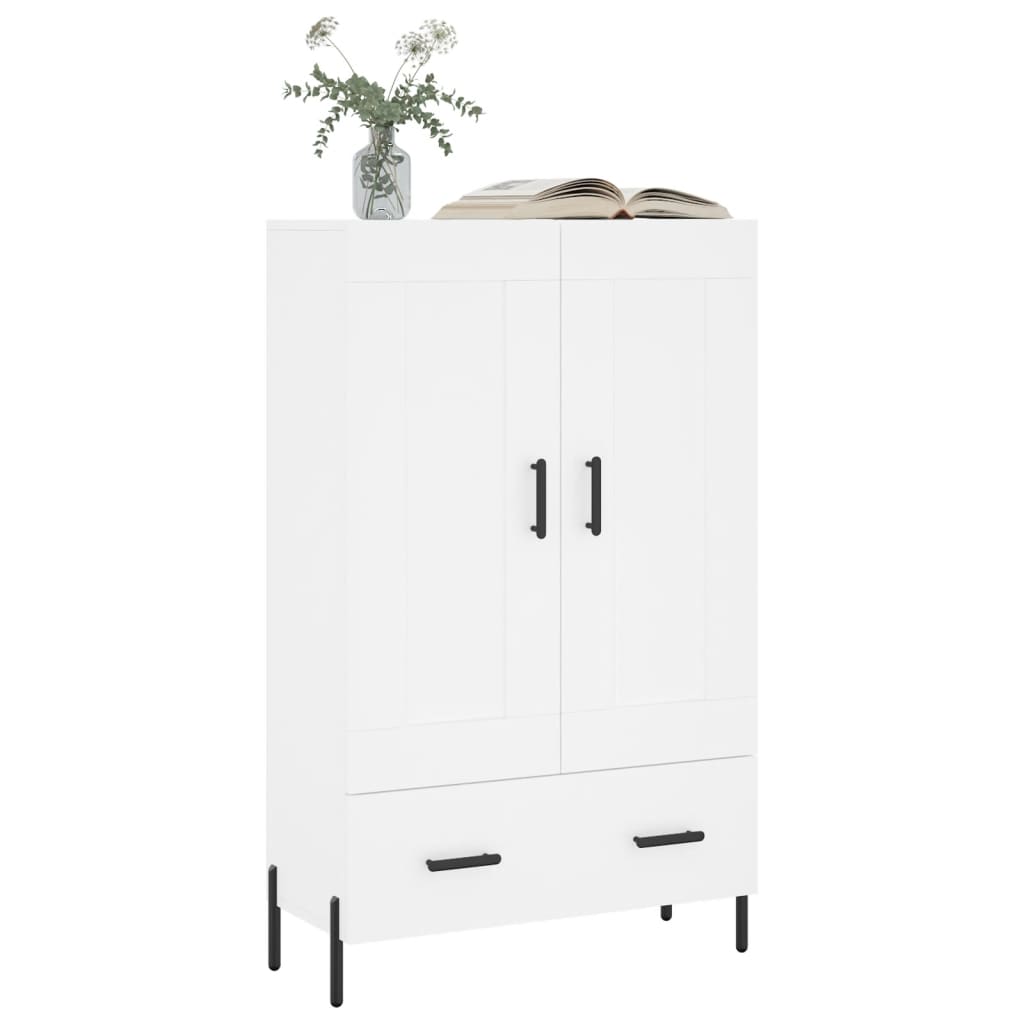vidaXL Wysoka szafka, biała, 69,5x31x115 cm, materiał drewnopochodny