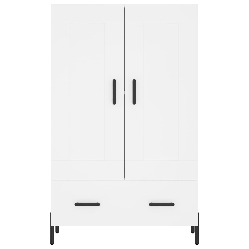 vidaXL Wysoka szafka, biała, 69,5x31x115 cm, materiał drewnopochodny