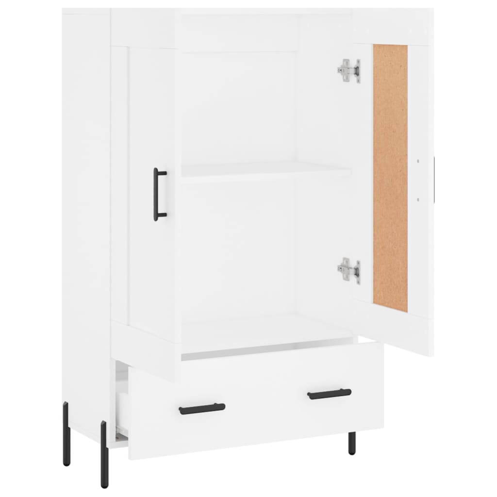 vidaXL Wysoka szafka, biała, 69,5x31x115 cm, materiał drewnopochodny