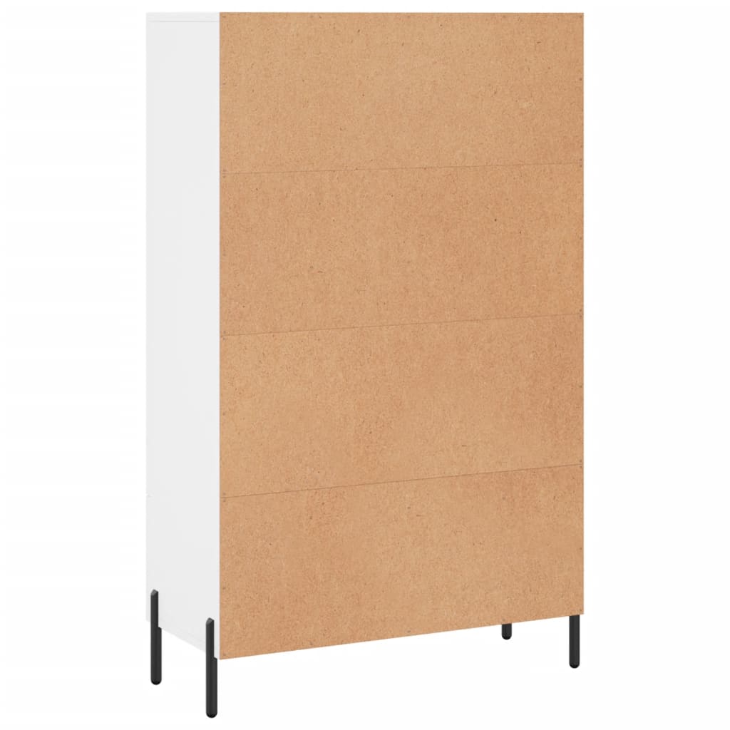 vidaXL Wysoka szafka, biała, 69,5x31x115 cm, materiał drewnopochodny