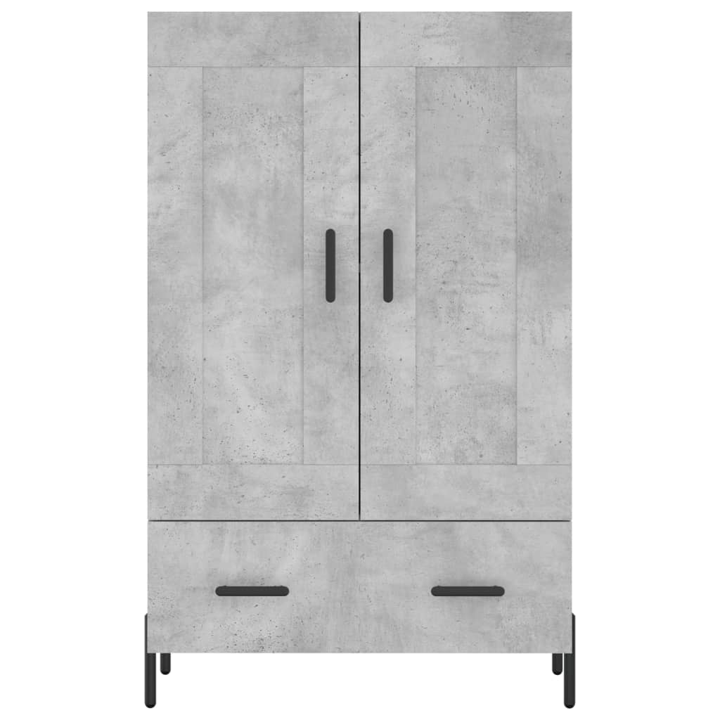 vidaXL Wysoka szafka, szarość betonu, 69,5x31x115 cm