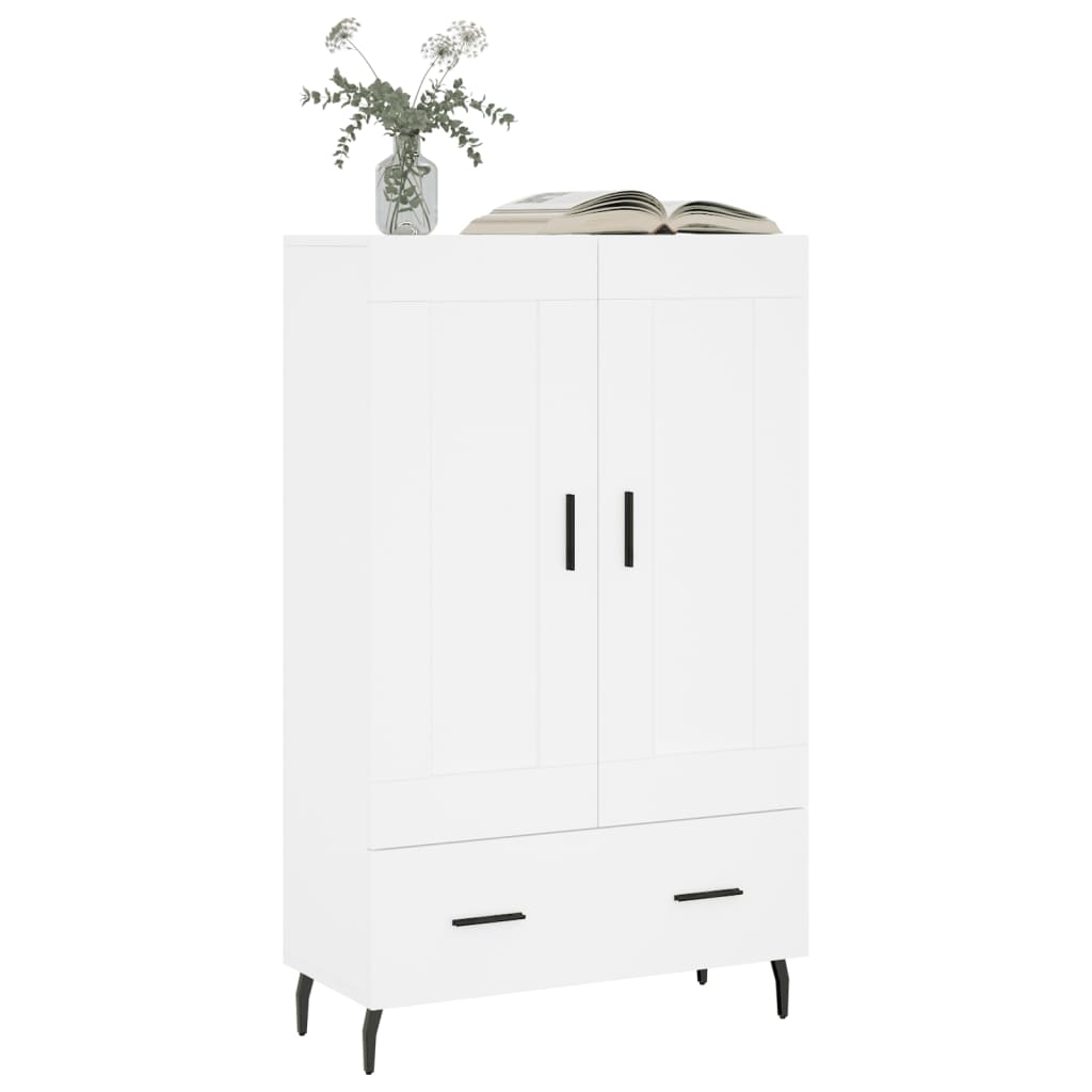 vidaXL Wysoka szafka, biała, 69,5x31x115 cm, materiał drewnopochodny