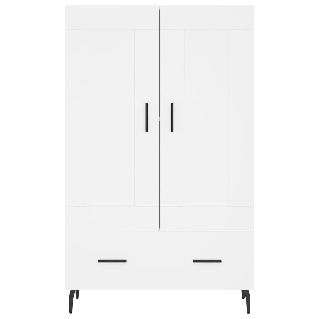 vidaXL Wysoka szafka, biała, 69,5x31x115 cm, materiał drewnopochodny