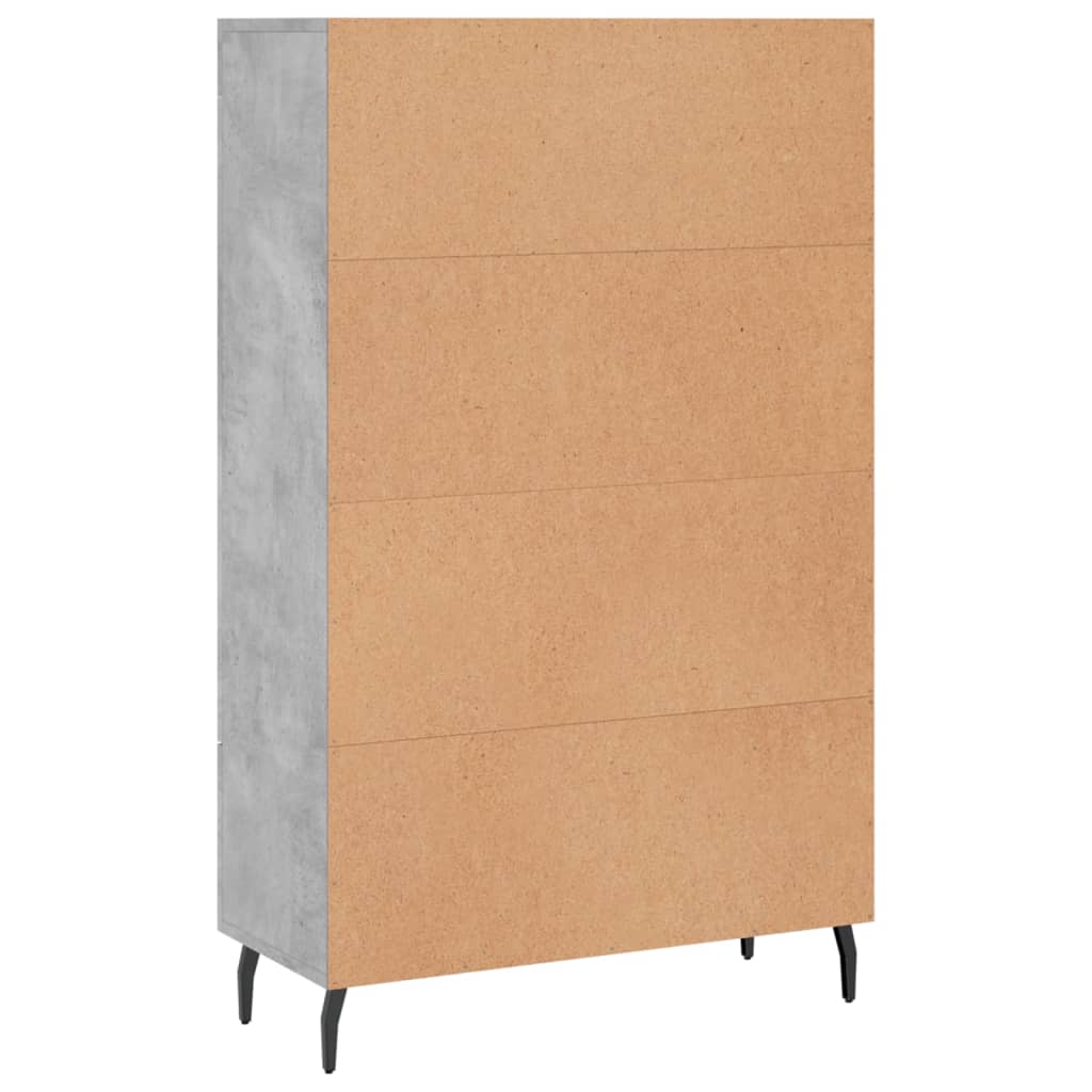 vidaXL Wysoka szafka, szarość betonu, 69,5x31x115 cm